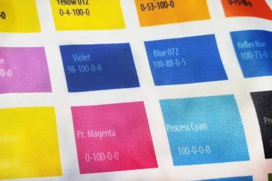 Custom printed panels and materials prepared for an interior design project
